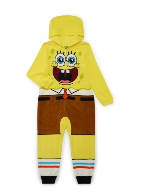 Nickelodeon Other - Nickelodeon SpongeBob Yellow and Brown Hooded One-Piece